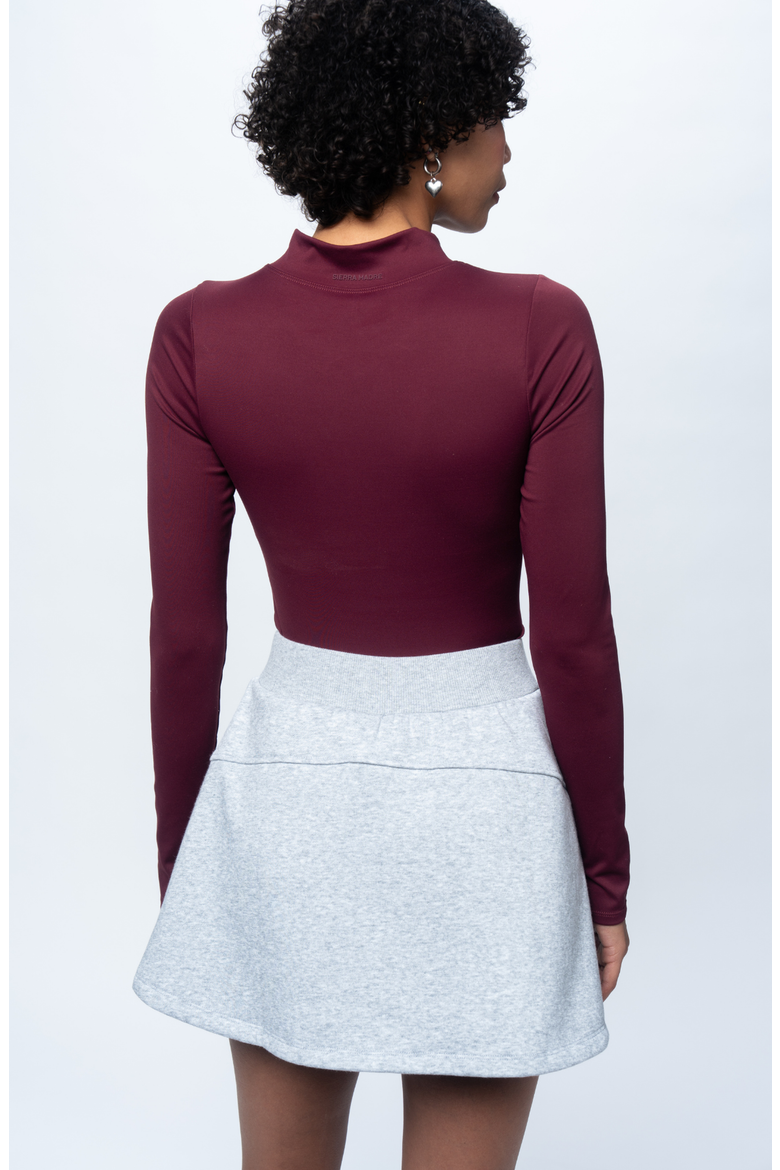 BrushTech Mock Neck Long Sleeve, Alternate, color, Burgundy
