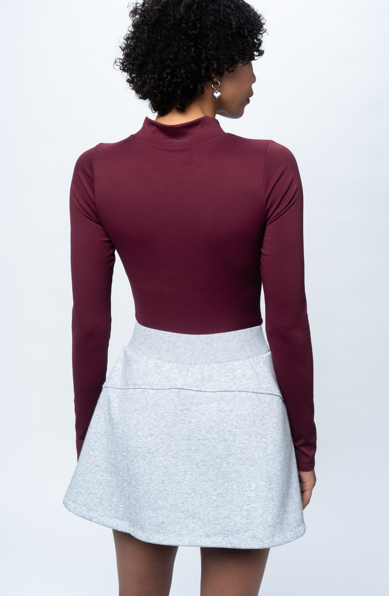 Sierra Madre Golf BrushTech Mock Neck Long Sleeve, Alternate, color, Burgundy