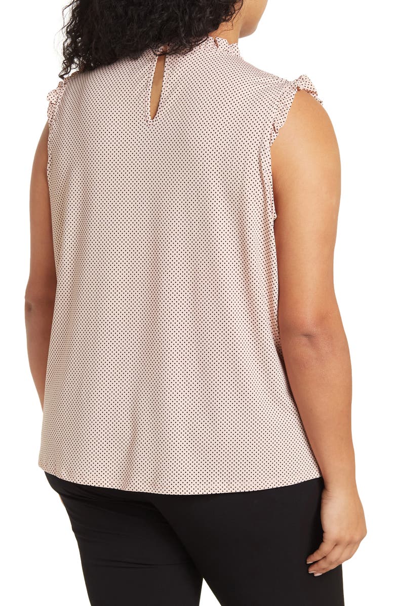 Adrianna Papell Flutter Sleeve Dot Print Knit Top, Alternate, color, 