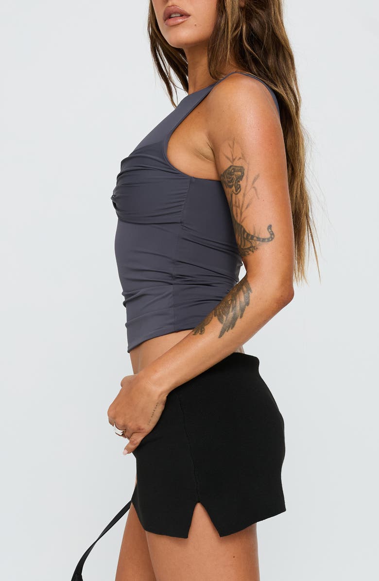 Princess Polly Azaire Twist Front Sleeveless Crop Top, Alternate, color, Slate