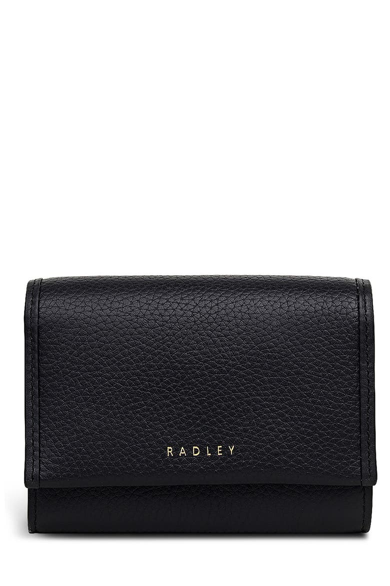 Alba Place Medium Flap Leather Wallet, Main, color, BLACK