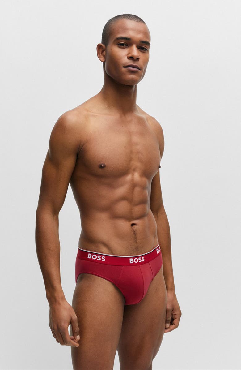 BOSS Assorted 3-Pack Power Stretch Cotton Briefs, Alternate, color, Black Miscellaneous