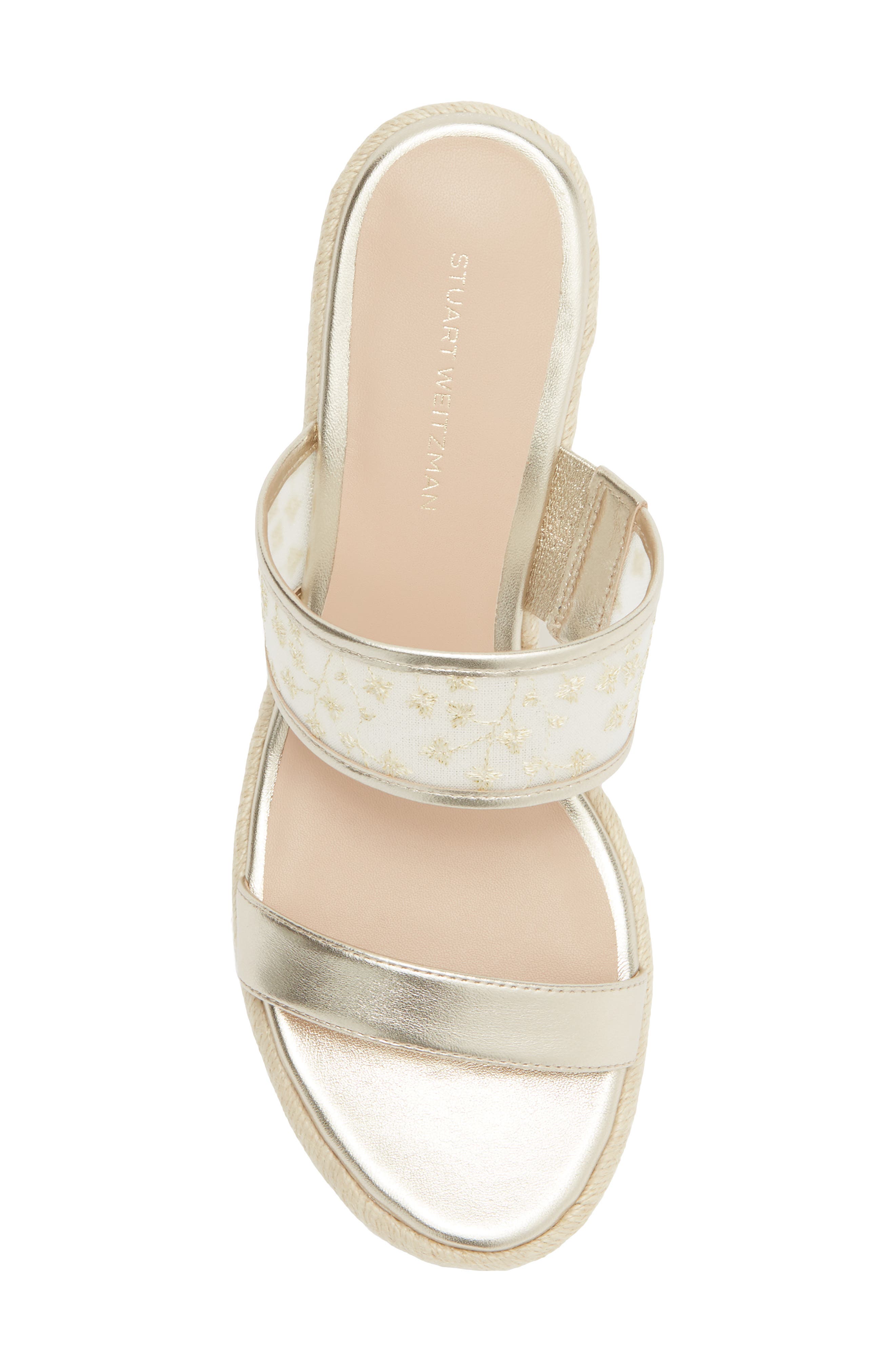Lily Espadrille Wedge Slide Sandal, Alternate, color, PLATINO