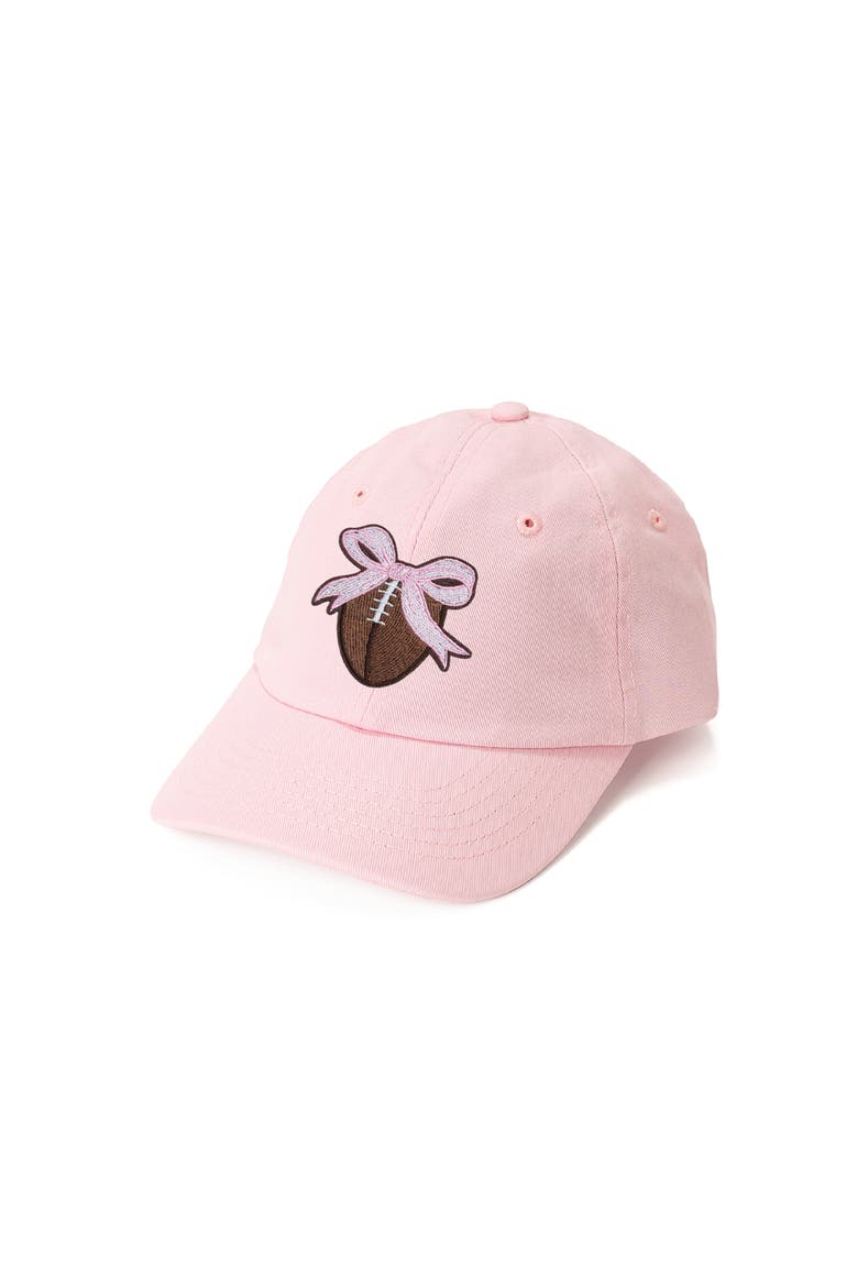 Football Bow Patch Baseball Hat, Main, color, Ballet Pink