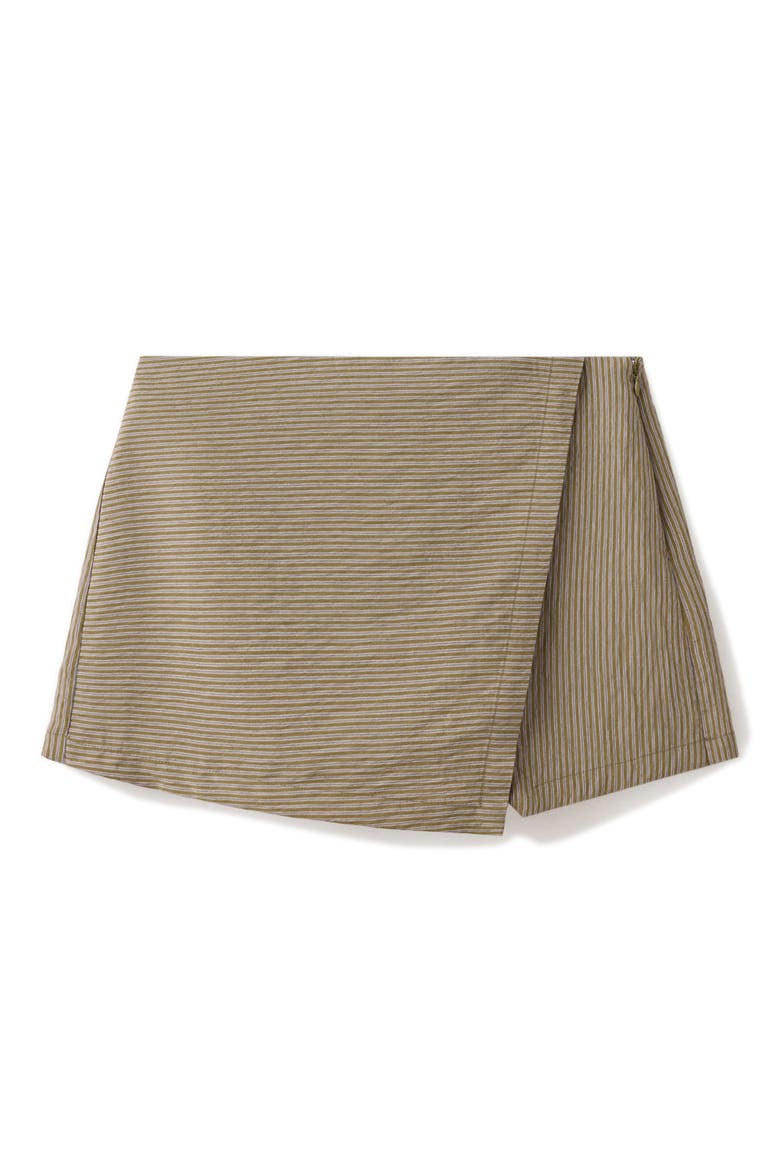 Striped Wrap Skort, Alternate, color, GREEN