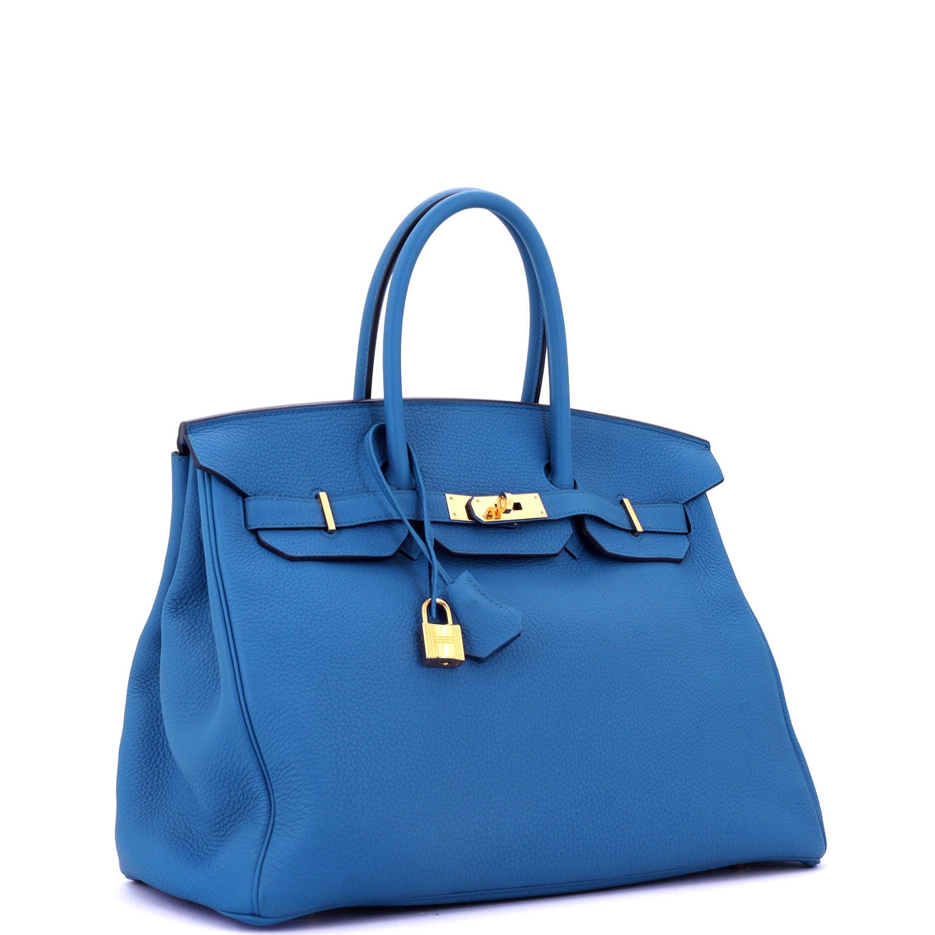Pre-Owned Hermes Birkin Handbag Blue Togo with Gold Hardware 35, Alternate, color, 