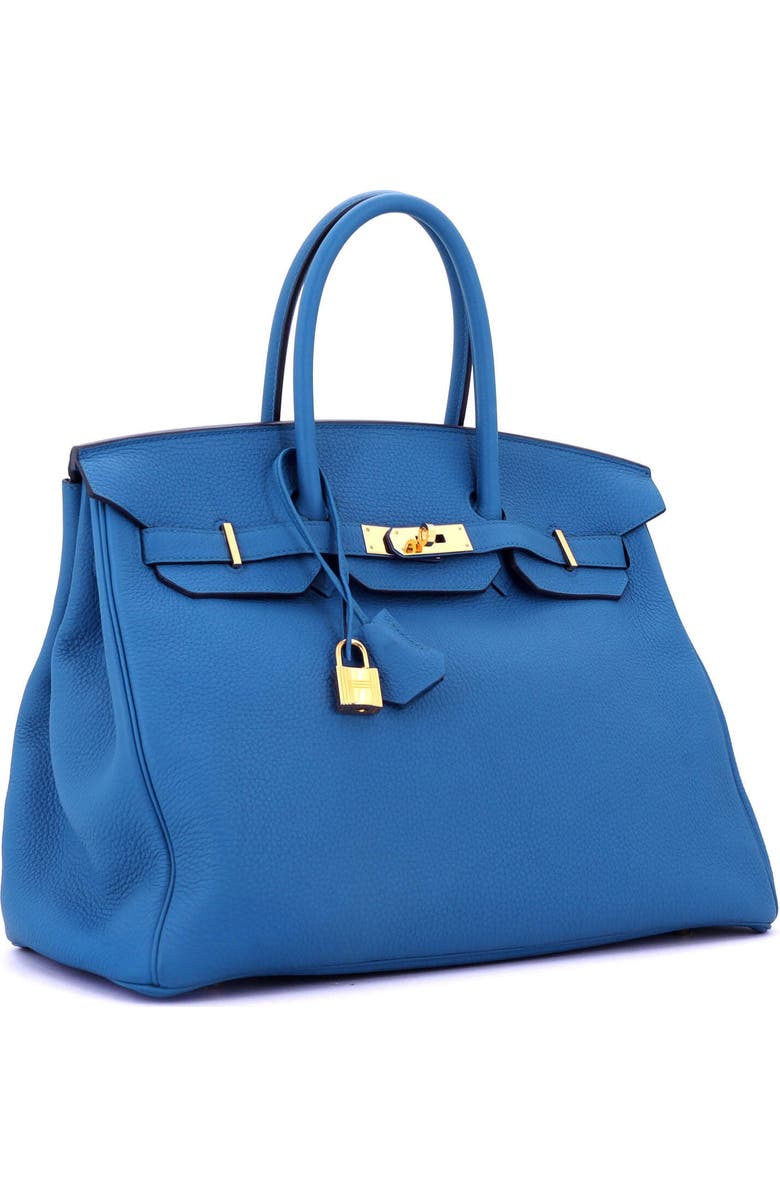 Pre-Owned Hermes Birkin Handbag Blue Togo with Gold Hardware 35, Alternate, color,