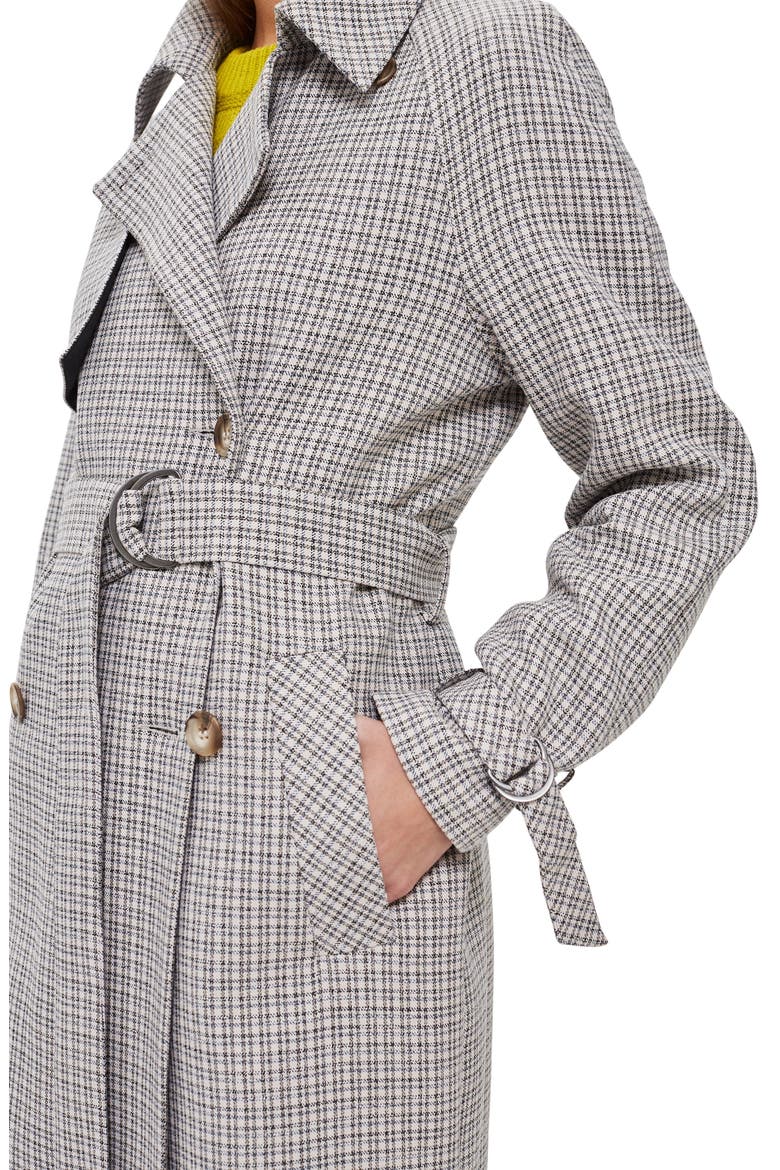 Angie Trench Coat, Alternate, color, GREY MULTI
