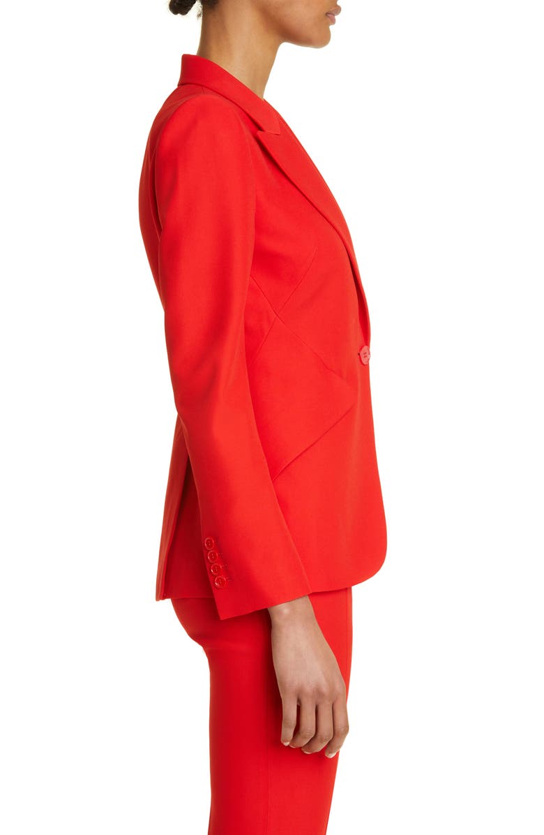 McQueen Alexander McQueen Leaf Crepe Jacket, Alternate, color, 6085 Red