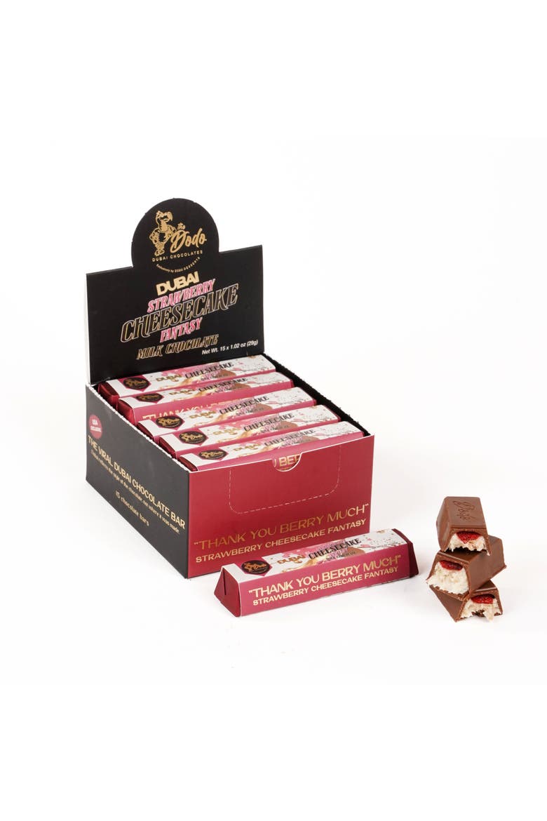 Dubai Style Chocolate 15-Bar Multipack, Alternate, color, Strawberry Cheesecake