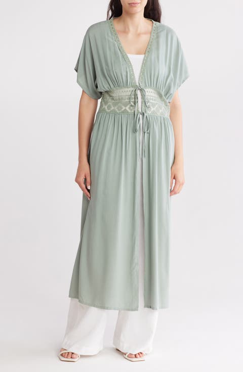 Lace Trim Cardigan Duster