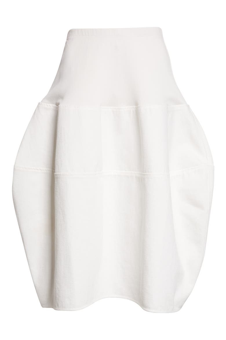 Rounded Cotton Twill Skirt, Alternate, color, WHITE