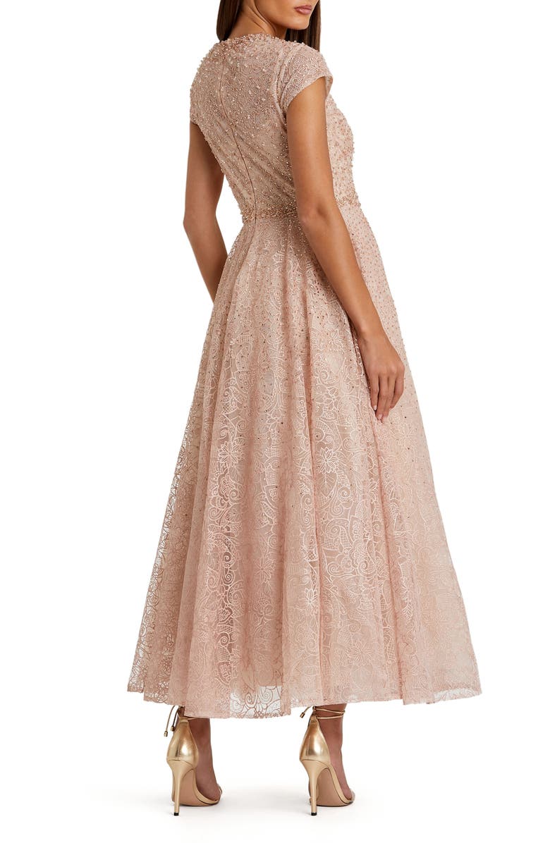 Mac Duggal Embellished Cap Sleeve A-Line Dress, Alternate, color, Blush