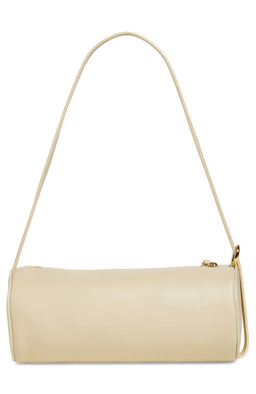Reformation Simona Suede Cylinder Shoulder Bag In Cream Puff Leather