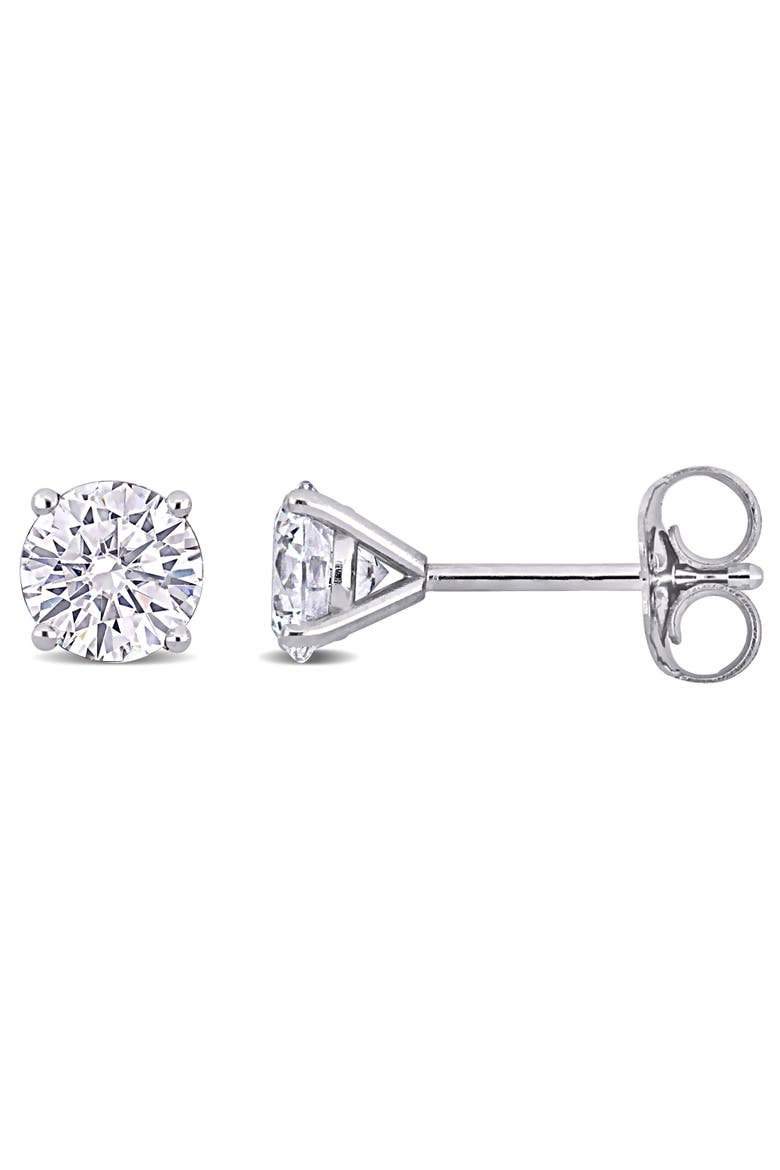 1 CTW Lab-Grown Diamond Stud Earrings 14k, Main, color, White Gold