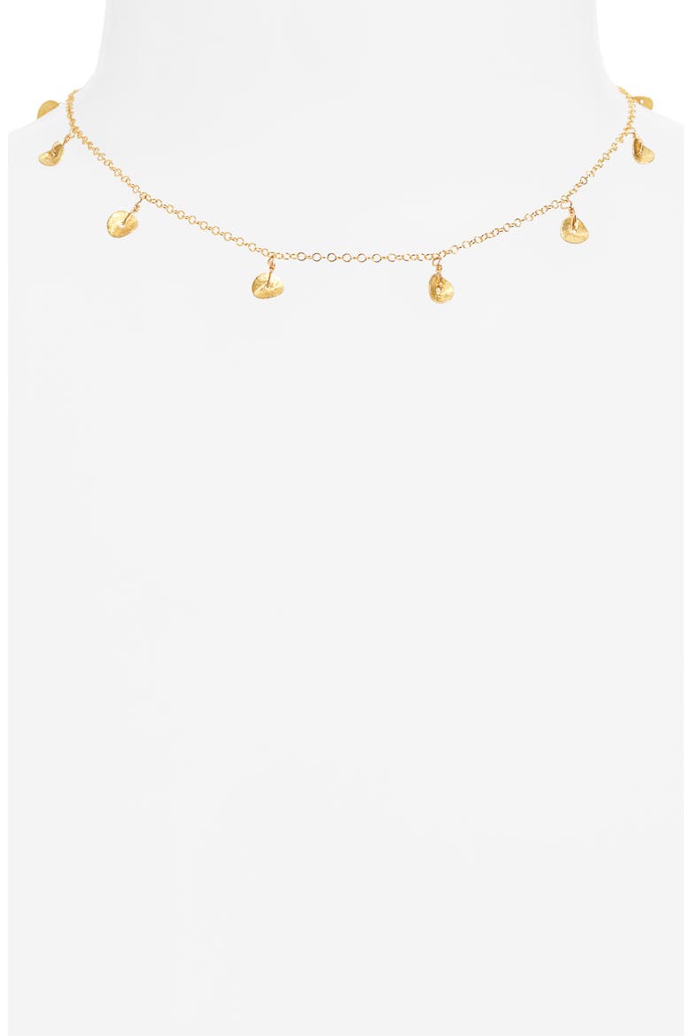 Audrey Disc Charm Choker Necklace, Alternate, color, GOLD