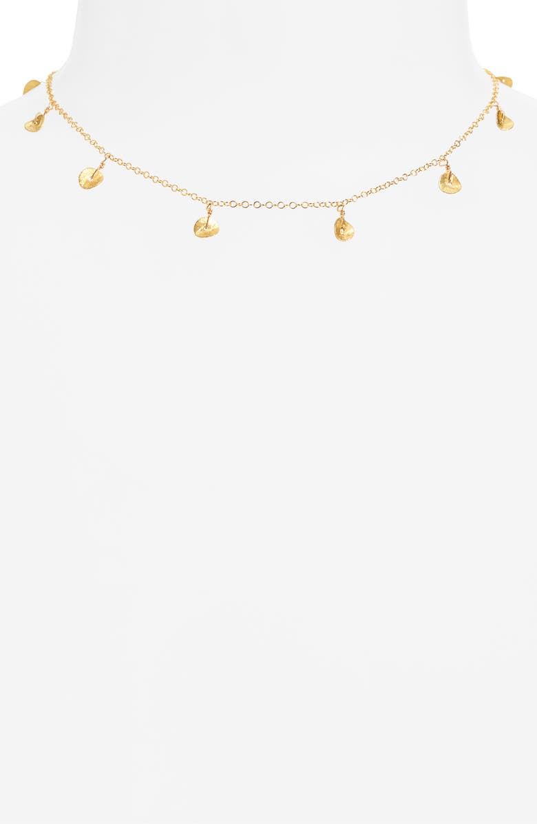 Kiara by Ki-Ele Audrey Disc Charm Choker Necklace, Alternate, color, Gold