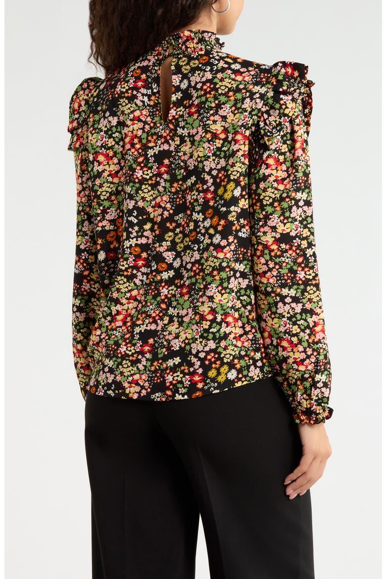 Malta Wildflower Smocked Top, Alternate, color, BLACK-MULTI-FLORAL