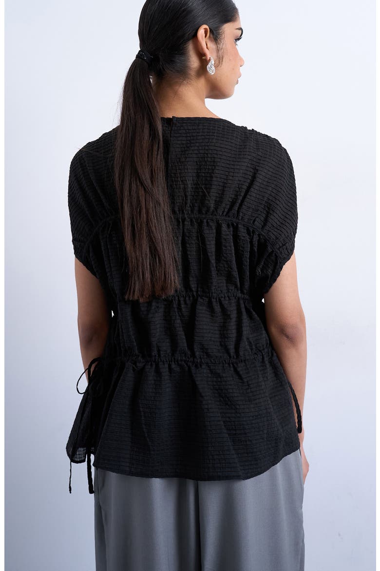Channeled Side Tie Top, Alternate, color, BLACK