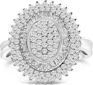 Haus of Brilliance Sterling Silver 2.0 Cttw Diamond Oval Halo Cocktail Ring