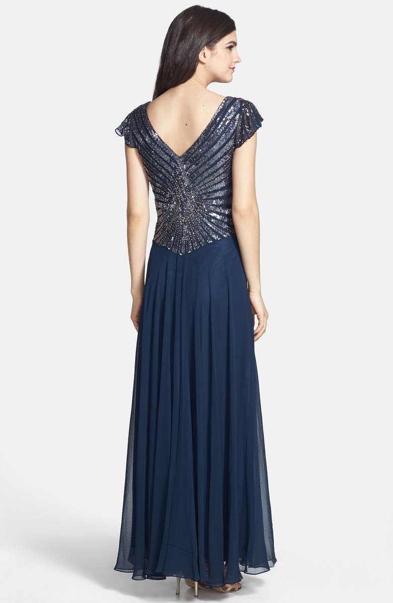 J Kara Embellished Chiffon Gown, Alternate, color, 