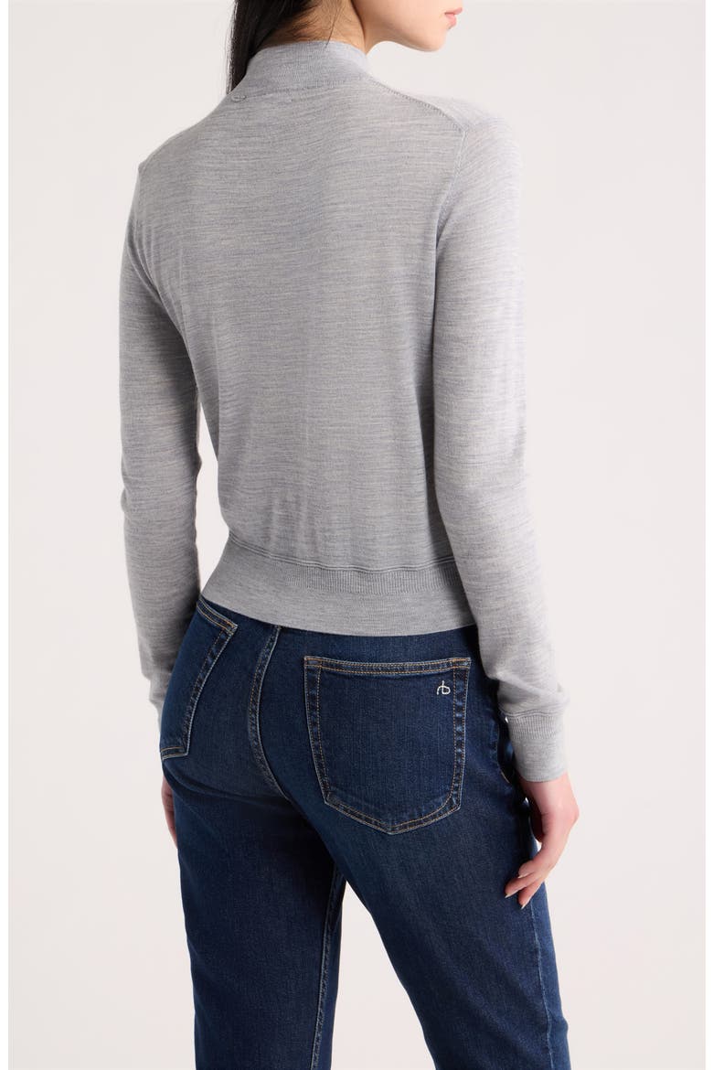 Alba Mock Neck Wool Sweater, Alternate, color, HEATHER GREY