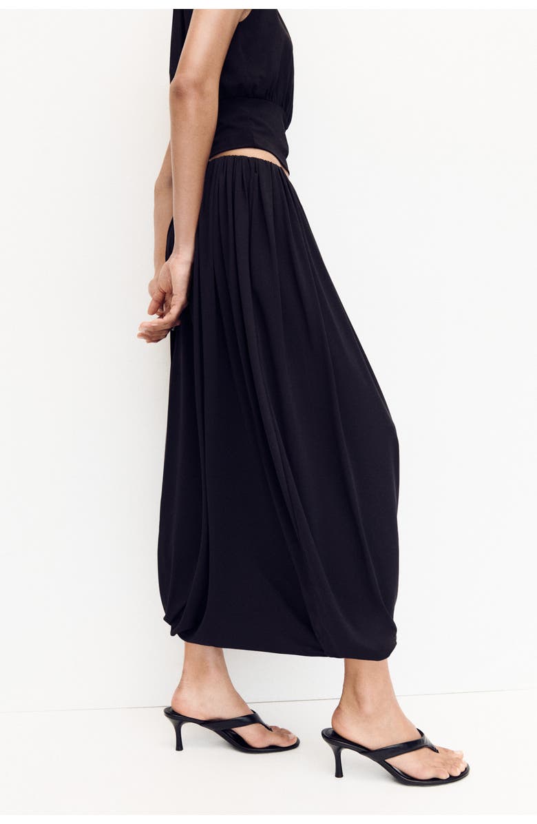 H&M Bubble-hem Maxi Skirt, Alternate, color, Black