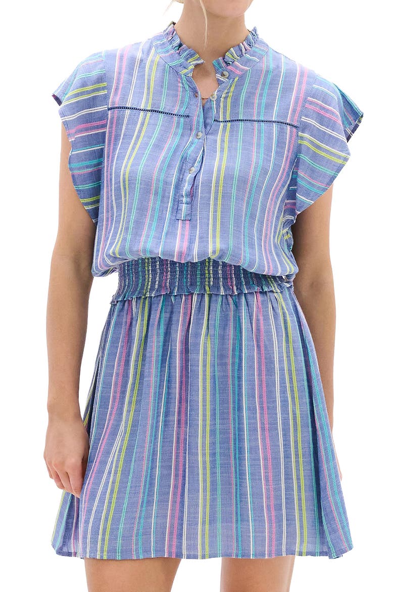 Ava Summer Stripe Minidress, Alternate, color, VIOLET