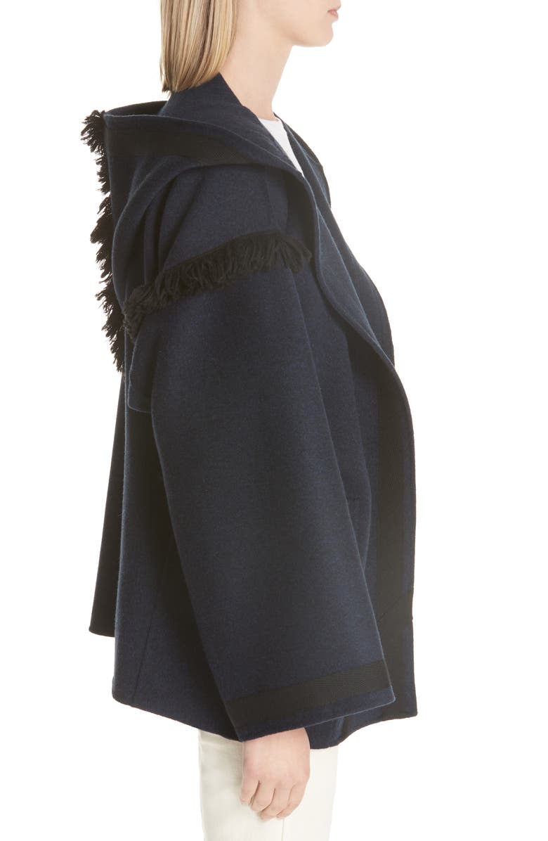 Sofie D'Hoore Cyrene Fringe Double Face Wool & Cashmere Coat, Alternate, color, 