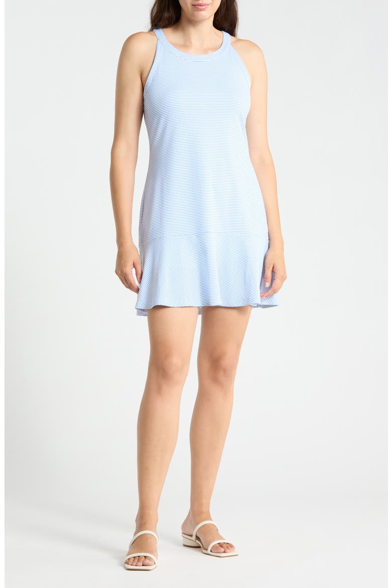 Costa Wave Stripe Dress, Main, color, CABO BLUE