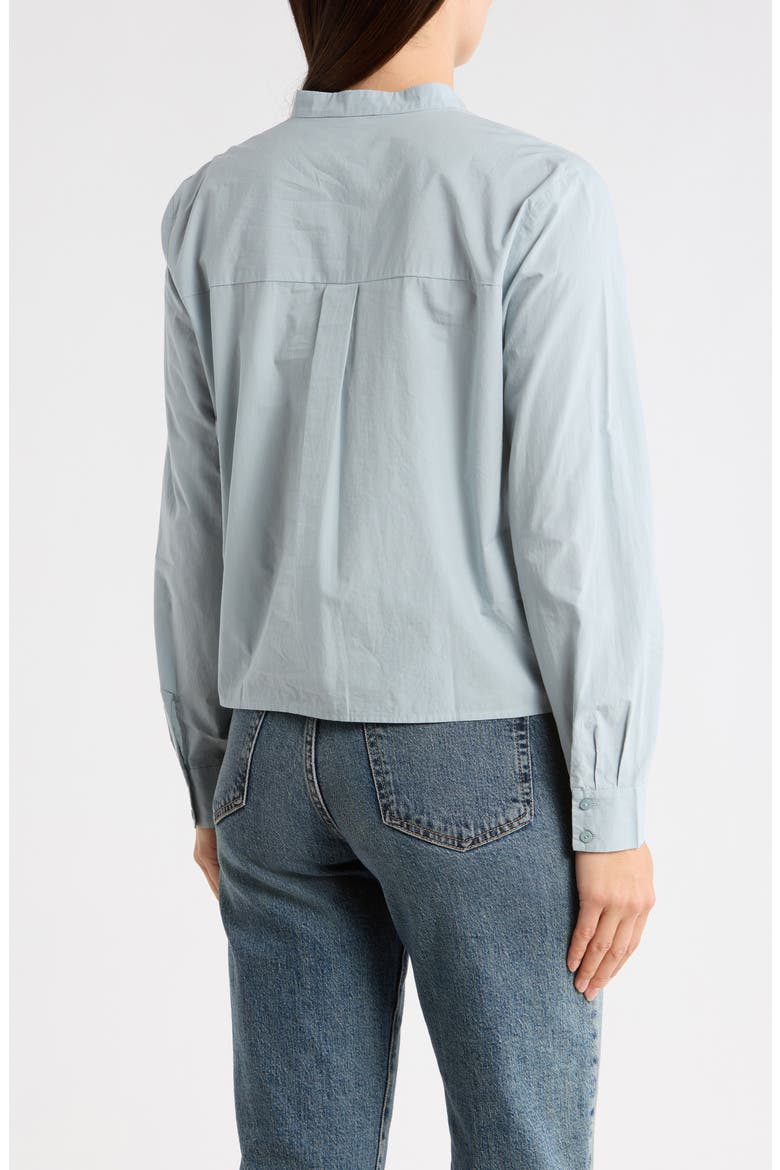 Mandarin Collar Button Up Shirt, Alternate, color, FROST