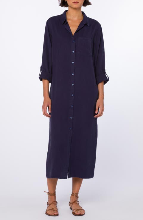Belsey Flowy Button-Up Maxi Shirtdress
