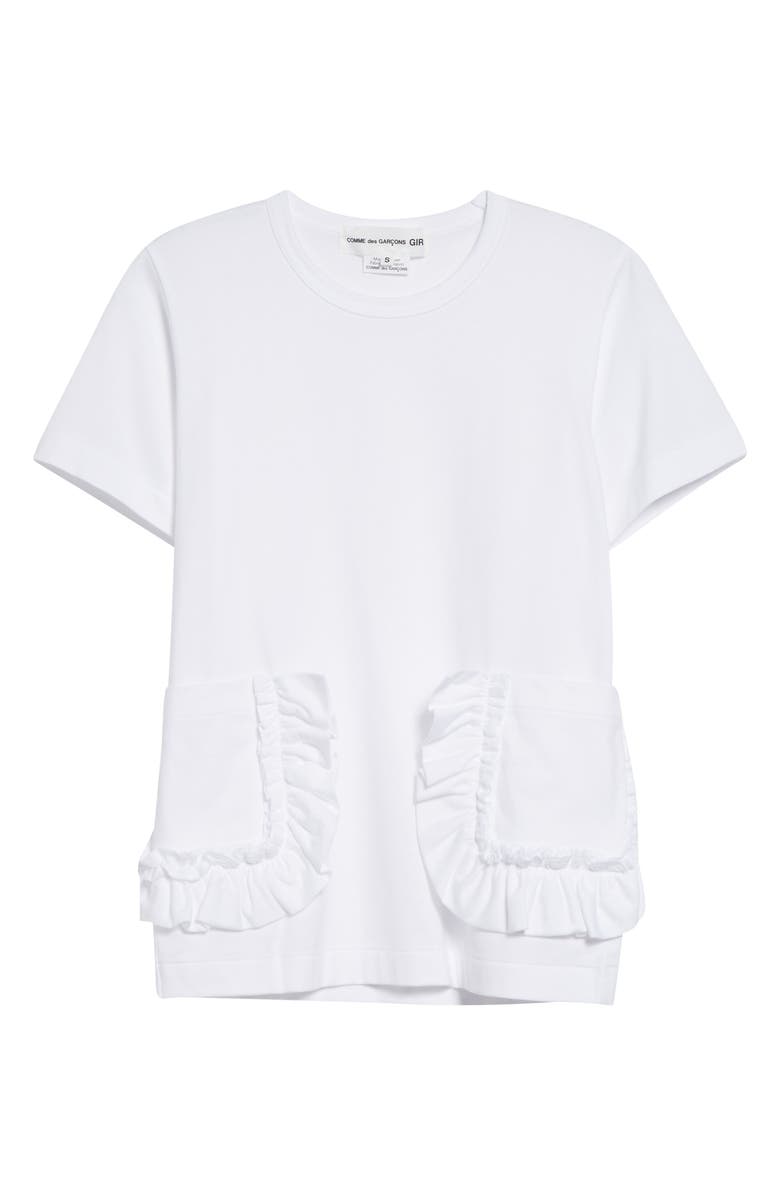 Comme des Garçons Girl Ruffle Pocket Jersey T-Shirt, Alternate, color, White