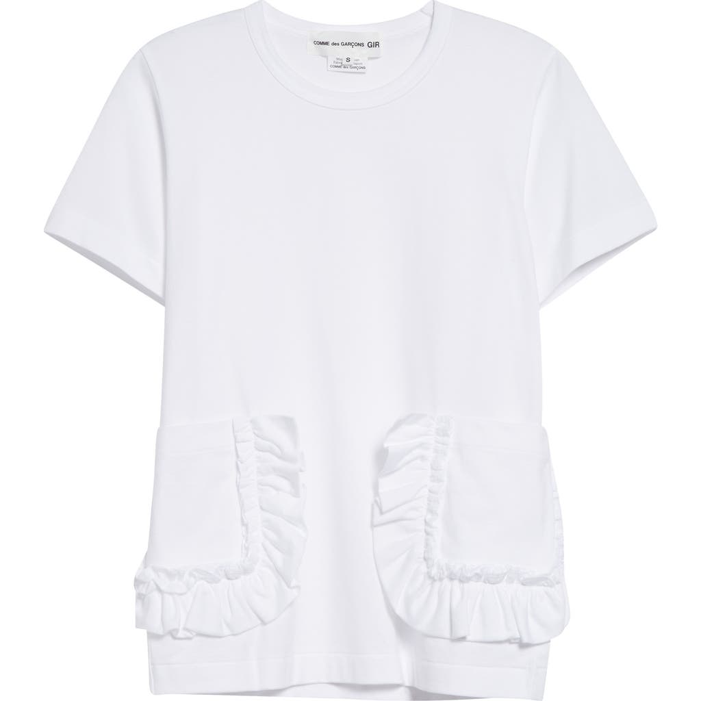 Comme Des Garcons Girl Ruffled Pocket Top In White