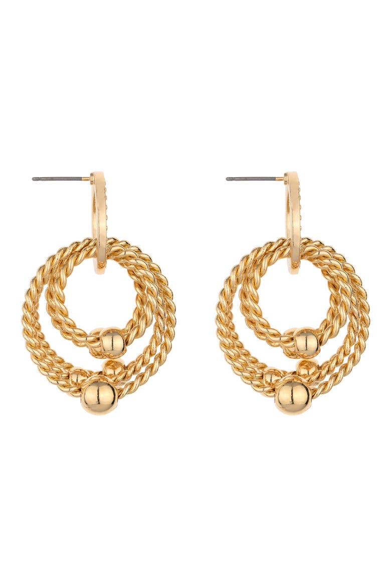 Jingle Dangle Hoop Drop Earrings, Alternate, color, GOLD