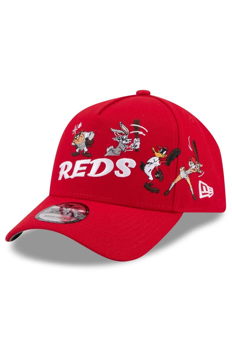 New Era Youth New Era Red Cincinnati Reds Looney Tunes A-Frame 9FORTY Adjustable Hat, Alternate, color, Red
