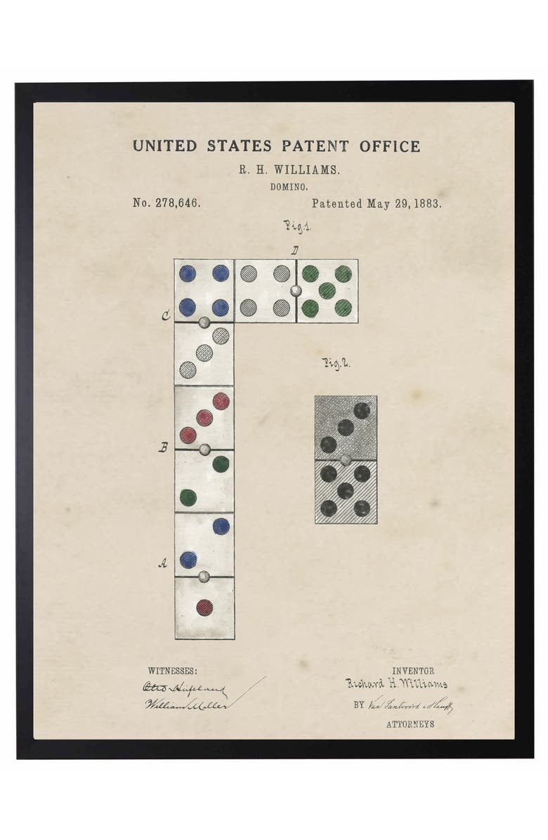 Antique Curiosities Domino Patent in Black Frame, Main, color, NO COLOR