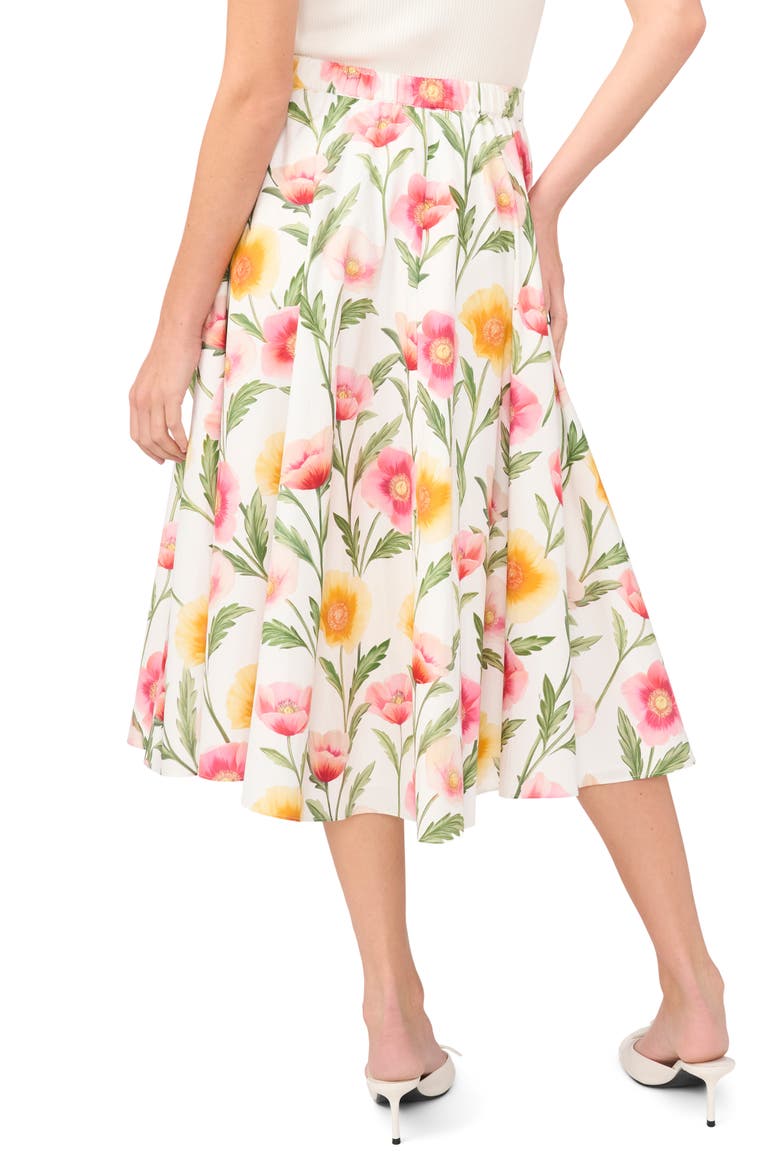 Ida Floral Cotton Skirt, Alternate, color, ULTRA WHITE