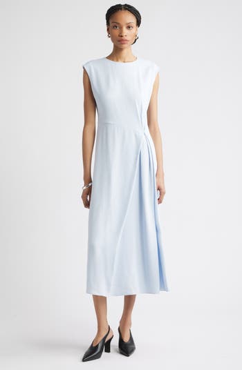 Front Pleat Midi Dress