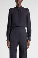 McQueen Wishbone Silk Crêpe de Chine Button-Up Shirt