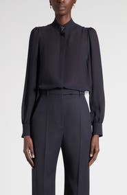 McQueen Wishbone Silk Crêpe de Chine Button-Up Shirt