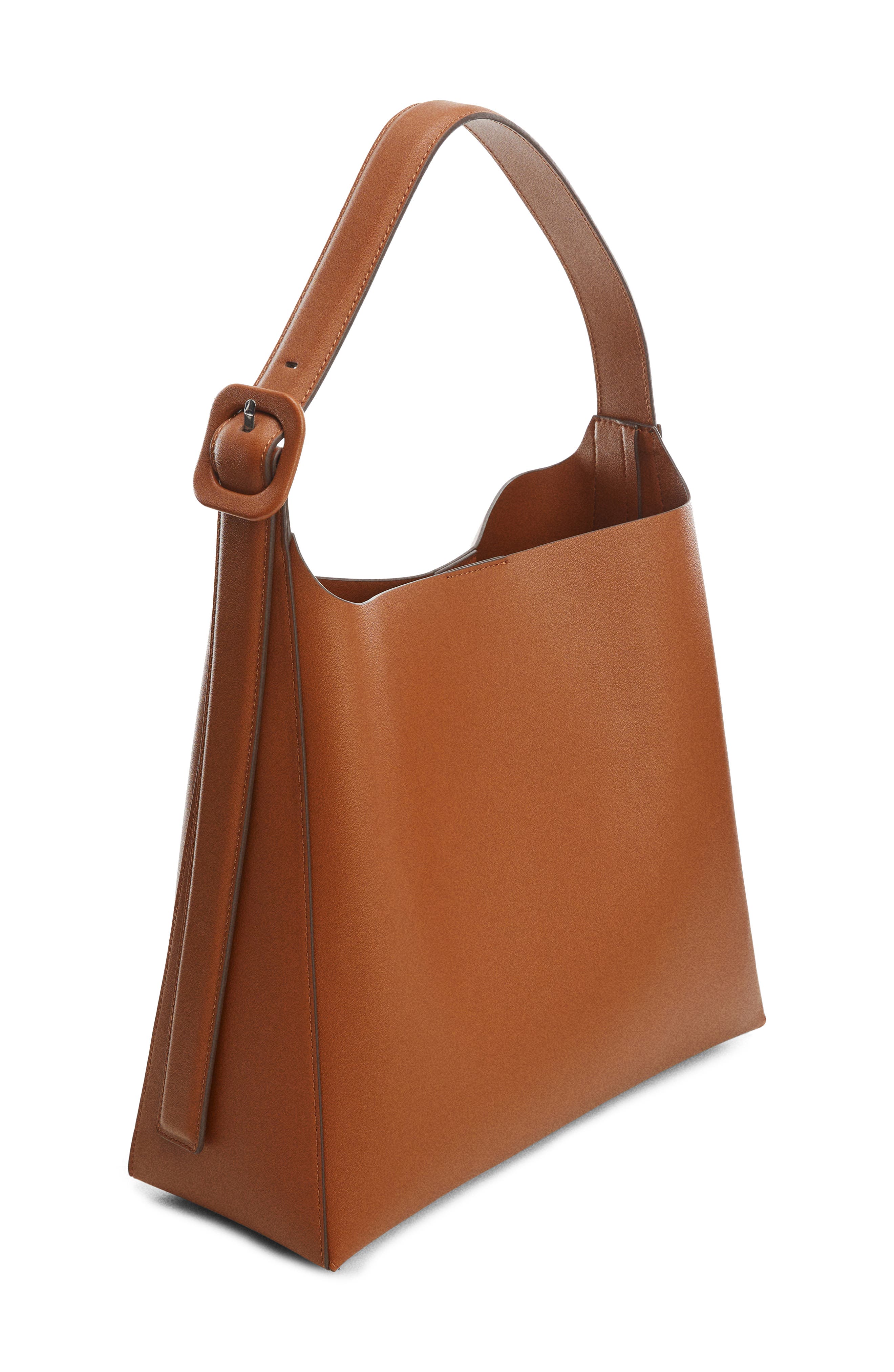 Faux Leather Shopper, Alternate, color, LEATHER