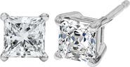 Haus of Brilliance 14K White Gold 1/2 Ct Princess Lab Grown Diamond Solitaire Stud Earrings