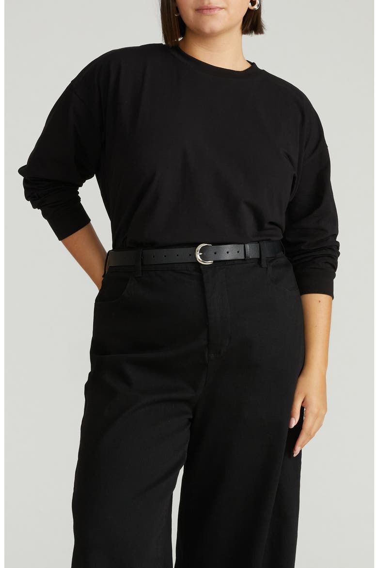 Drop Shoulder Top, Main, color, BLACK