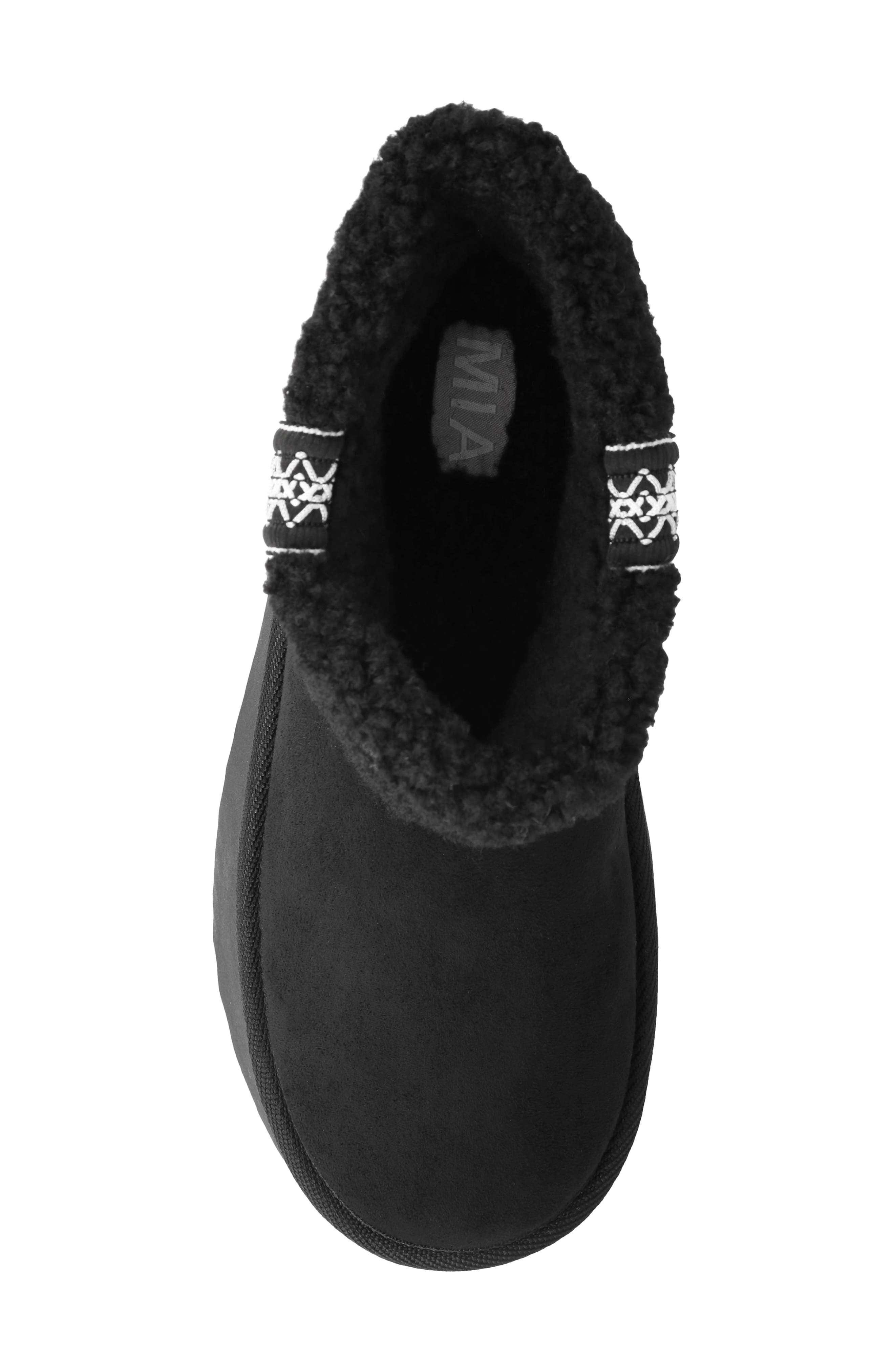 MIA Iceland Faux Shearling Platform Bootie, Alternate, color, Black