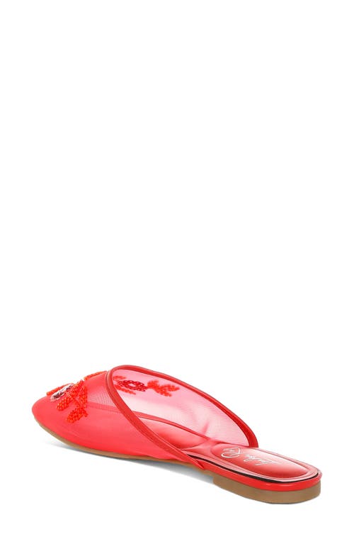 London Rag Nahra Embellished Mesh Mule In Red