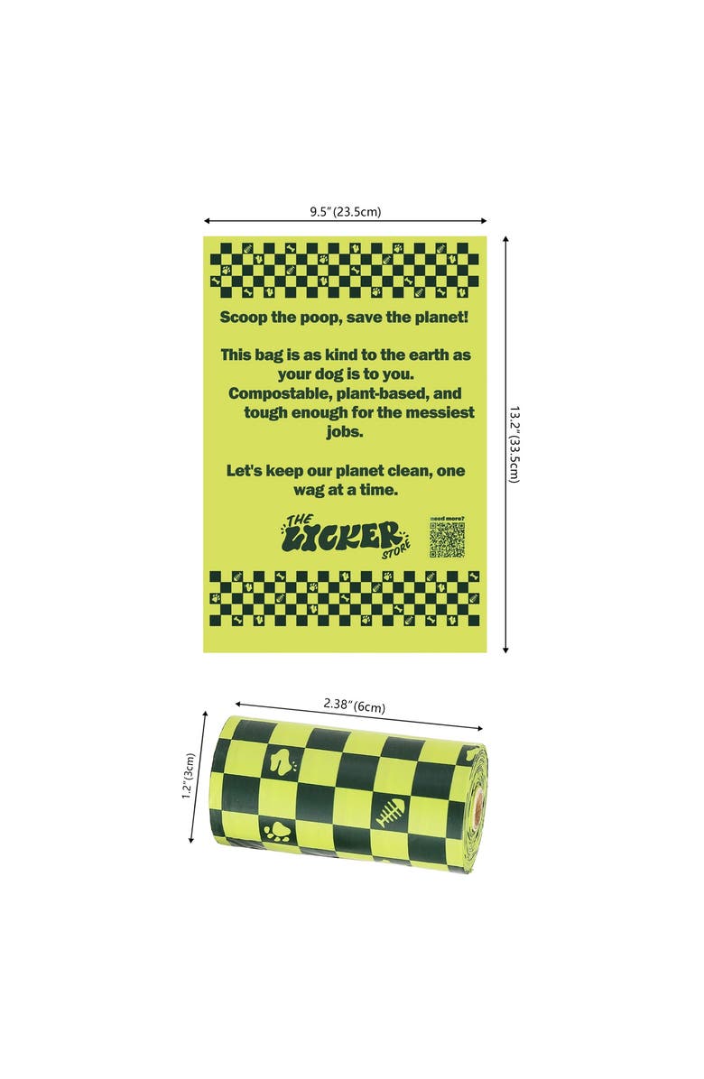 The Licker Store 13 in. x 9 in. Extra Thick Leak Proof Unscented Biodegradable Dog Poop Bags, Green, Alternate, color, Green, Almond