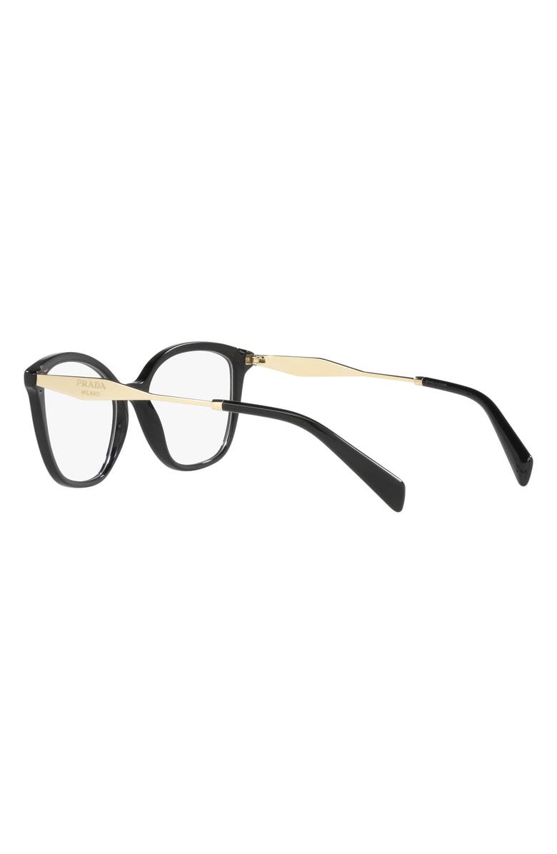 Prada 56mm Butterfly Optical Glasses, Alternate, color, Black