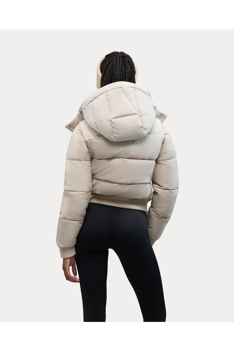 Pariset Cropped Puffer Bomber with Detachable Sleeves, Alternate, color, Stone