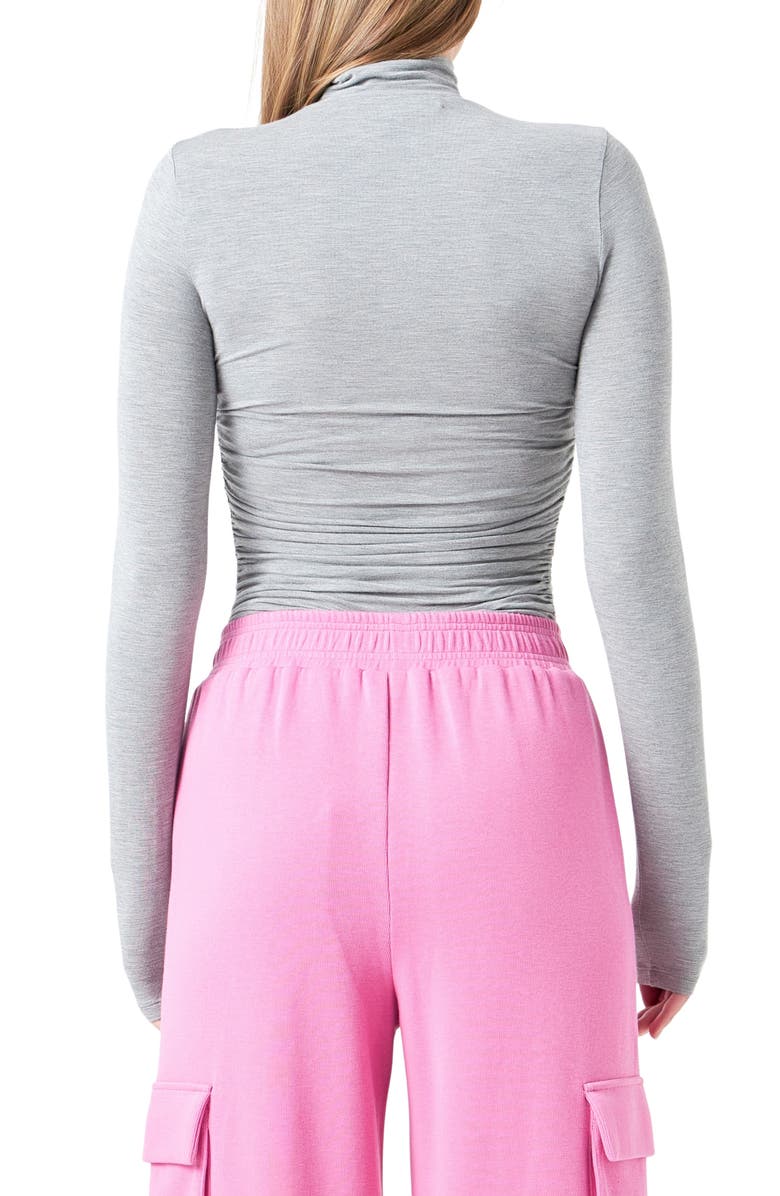 Grey Lab Ruched Turtleneck Top, Alternate, color, Heather Grey